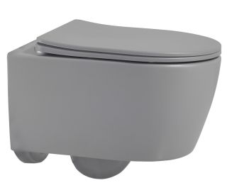 Подвесной унитаз ABBER Bequem AC1104MG безободковый серый матовый